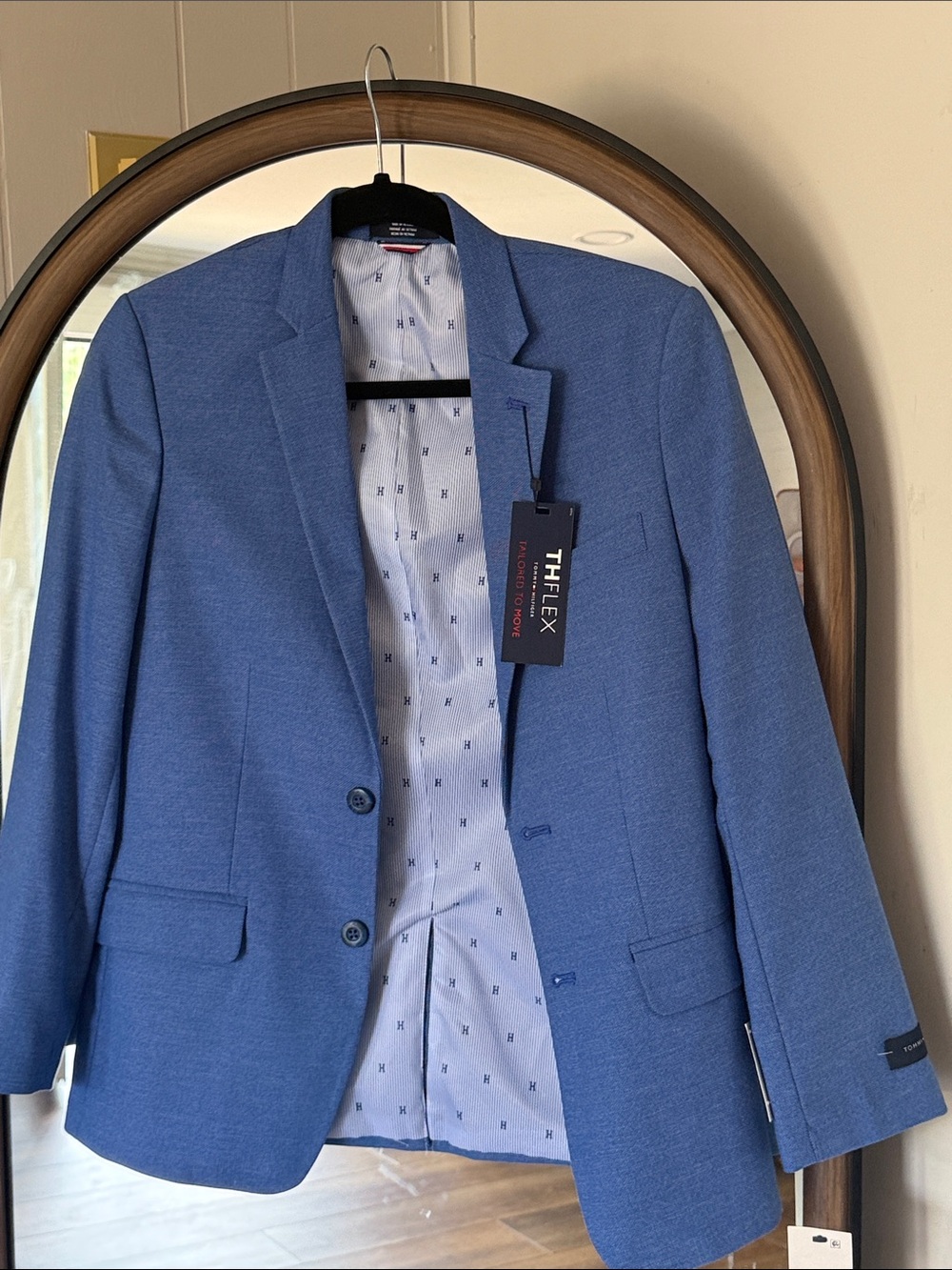 TOMMY HILFIGER Junior Blue Stretch Knit Blazer - THE FLEXX Size 14 Junior